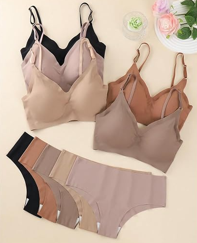 Women's 10 Piece No Show Sexy Lingerie Sets Seamless Wireless Bra and Panty Set